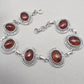 Amber 925 Sterling Silver Bracelet Oval Cabochon Adjustable Bracelet Handmade Gemstone Gift for Her