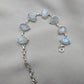 Rainbow Moonstone 925 Sterling Silver Bracelet Natural Oval Link Jewelry