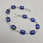 Lapis Lazuli Bracelet 925 Silver Blue Gemstone Jewelry Gift for Her Handmade Statement Bracelet