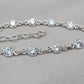 925 Sterling Silver Zircon Bracelet Minimal Sparkle Round Link Jewelry