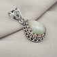 Natural Opal Silver Pendant 925 Sterling Silver Jewelry Pear Shape Cabochon Handmade Gemstone