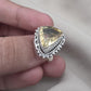 Lemon Quartz Ring 925 Sterling Silver Natural Yellow Gemstone Triangle Cut Ring