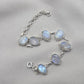 Rainbow Moonstone 925 Sterling Silver Bracelet Natural Oval Link Jewelry