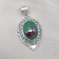 Ruby Zoisite 925 Sterling Silver Pendant: Handmade Chakra Healing Necklace