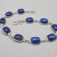 Lapis Lazuli Bracelet 925 Silver Blue Gemstone Jewelry Gift for Her Handmade Statement Bracelet