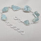 Raw Aquamarine Bracelet in 925 Sterling Silver Natural Blue Gemstone Jewelry