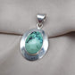 Tibetan Turquoise Pendant: Sterling Silver Boho Necklace, Handmade