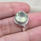 Handmade Sterling Silver Prehnite Ring, Natural Gemstone Statement Jewelry