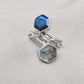 Labradorite & Green Amethyst 925 Sterling Silver Ring: Adjustable Double Stone