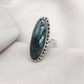 Seraphinite 925 Sterling Silver Ring Handmade Boho Vintage Statement Jewelry