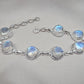 Rainbow Moonstone 925 Sterling Silver Bracelet Natural Handmade