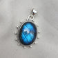 Blue Flash Labradorite 925 Sterling Silver Pendant Boho Necklace