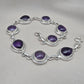Amethyst 925 Sterling Silver Bracelet Natural Purple Gemstone Handmade