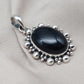 Handmade Black Onyx Sterling Silver Pendant: Protection Amulet