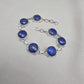 925 Sterling Silver Lapis Lazuli Bracelet Blue Gemstone Jewelry Statement Bracelet Gift for Her