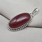 Handmade Red Onyx Sterling Silver Pendant - July Birthstone Necklace