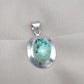 Tibetan Turquoise Pendant: Sterling Silver Boho Necklace, Handmade