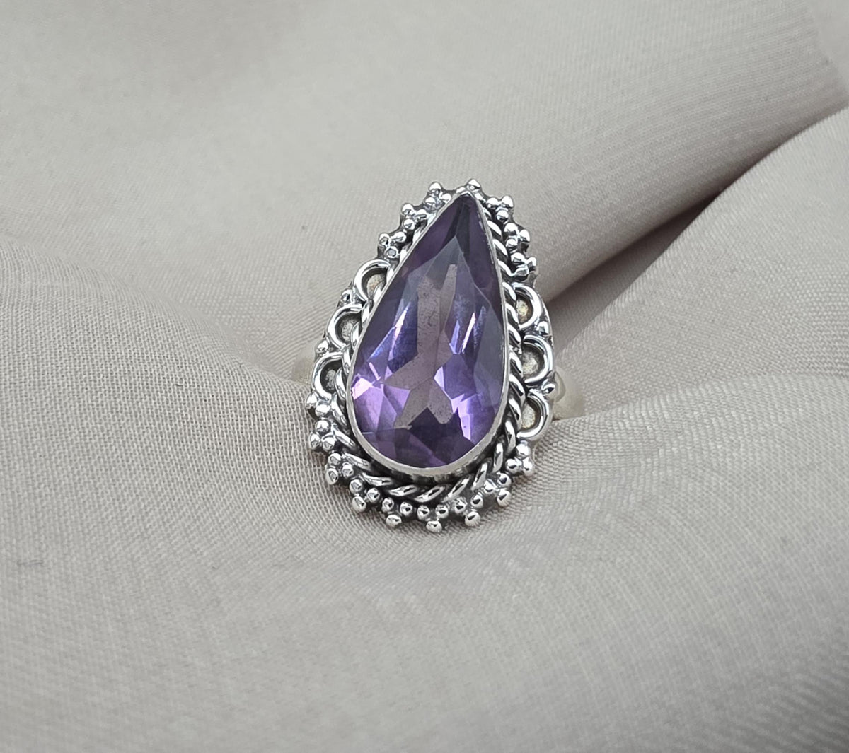 Amethyst Ring 925 Sterling Silver Natural Purple Gemstone Ring Handmade Jewelry February Birthstone