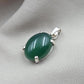 925 Sterling Silver Oval Green Onyx Pendant, Natural Gemstone Charm, Handmade Jewelry