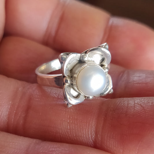 925 SOLID STERLING SILVER NATURAL Mother of Pearl GEMSTONES HANDMADE RING, ALL SIZES AVAILABLE