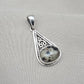 Sterling Silver Dalmatian Jasper Pendant: Teardrop Boho Necklace