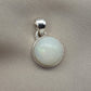 Natural White Opal Round Pendant 925 Sterling Silver Handmade Cabochon Gemstone Jewelry
