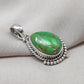 Green Copper Turquoise Pendant: Sterling Silver Boho Necklace