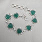 Green Onyx Bracelet 925 Sterling Silver Statement Gemstone Bracelet