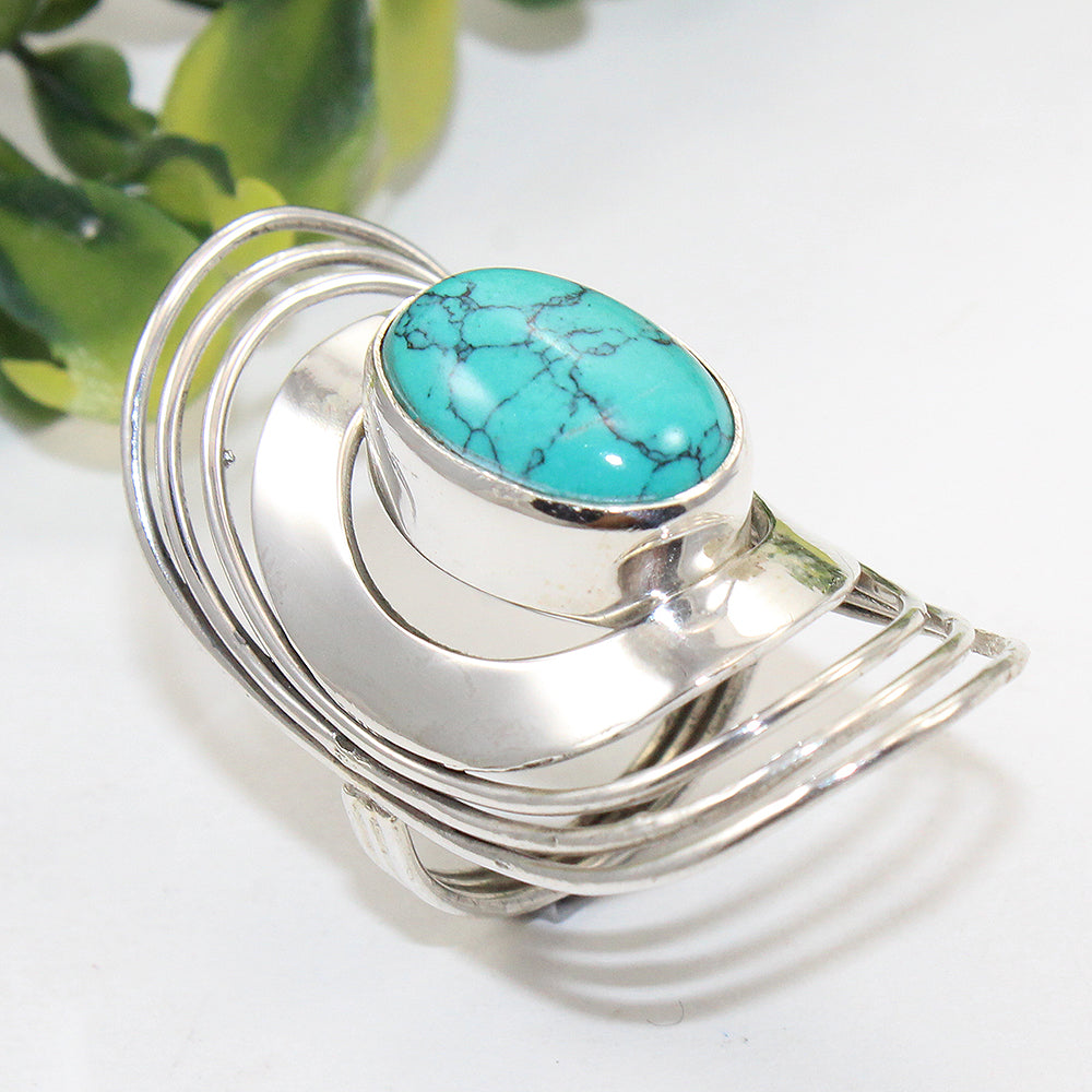 925 SOLID STERLING SILVER NATURAL TURQUOISE GEMSTONES HANDMADE RING, ALL SIZES AVAILABLE