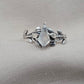 925 Sterling Silver Moonstone Ring Marquise Gemstone Leaf Ring Boho Dainty Jewelry Gift for Her