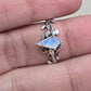 925 Sterling Silver Moonstone Ring Marquise Gemstone Leaf Ring Boho Dainty Jewelry Gift for Her
