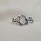 925 Sterling Silver Moonstone Ring Marquise Gemstone Leaf Ring Boho Dainty Jewelry Gift for Her