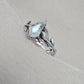 925 Sterling Silver Moonstone Ring Marquise Gemstone Leaf Ring Boho Dainty Jewelry Gift for Her