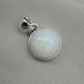Natural White Opal Round Pendant 925 Sterling Silver Handmade Cabochon Gemstone Jewelry