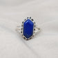 Natural Lapis Lazuli 925 Sterling Silver Ring: Handmade Hexagon Gemstone, Boho Jewelry