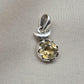 925 Sterling Silver Citrine Pendant: Round Faceted Gemstone, Wholesale Jewelry