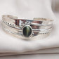 Cat's Eye Sterling Silver Cuff Bangle: Handmade Boho Jewelry