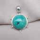 Tibetan Turquoise Pendant Necklace: 925 Silver Boho Healing Jewelry