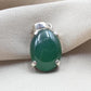 925 Sterling Silver Oval Green Onyx Pendant, Natural Gemstone Charm, Handmade Jewelry