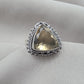 Lemon Quartz Ring 925 Sterling Silver Natural Yellow Gemstone Triangle Cut Ring