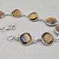 925 Sterling Silver Tiger Eye Bracelet Faceted Cushion Cut Gemstone Bracelet Gift for Her
