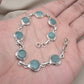 925 Sterling Silver Amazonite Bracelet Aqua Blue Gemstone Boho Vintage Bracelet for Women