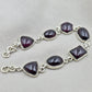 925 Sterling Silver Garnet Link Bracelet Natural Gemstone Handmade Artisan Jewelry Gift for Her