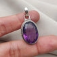 Natural Amethyst Cut Silver Pendant 925 Sterling Purple Gemstone Necklace Handmade February Birthstone Jewelry Gift for Her