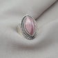 Rhodochrosite 925 Sterling Silver Ring Marquise Gemstone Boho Statement Ring Crystal Jewelry