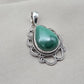 Teardrop Malachite Pendant: 925 Sterling Silver Healing Crystal Necklace