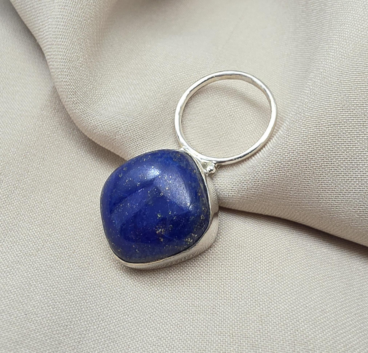 Lapis Lazuli Pendant: 925 Sterling Silver Cushion Cut Boho Jewelry