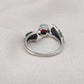 Red Garnet 925 Sterling Silver Ring – Adjustable Leaf Design, Natural Gemstone January Birthstone Jewelry