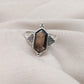 Smoky Quartz Sterling Silver Ring: Hexagon Gemstone, Boho Jewelry