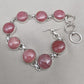 Rhodochrosite 925 Sterling Silver Bracelet: Handmade Pink Gemstone Jewelry